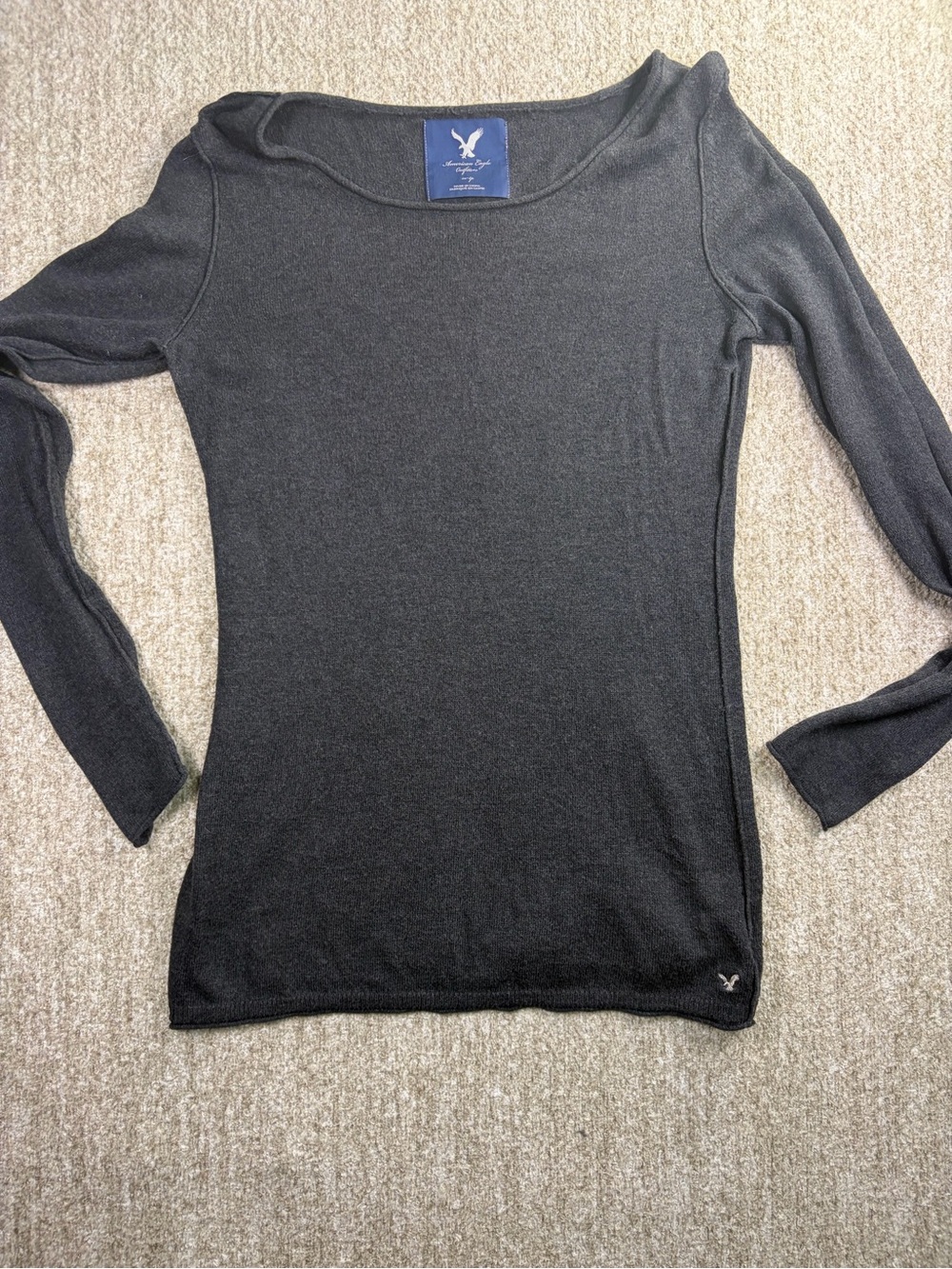 American Eagle Outfitters Vintage Y2K Women's Black Long Sleeve Slim Fit Top